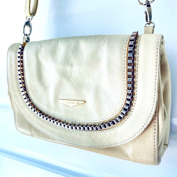 GIUDI LEATHER YELLOW CROSSBODY VINTAGE SHOULDER WOMEN BAG - Picture 1 of 16